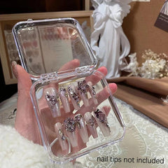 Portable Nail Art Box Storage Case Pink and Clear