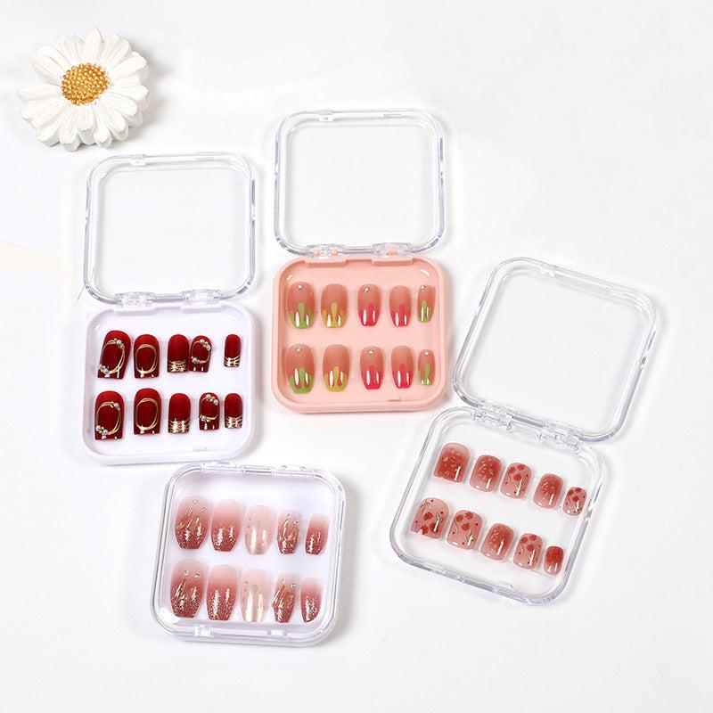 Portable Nail Art Box Storage Case Pink and Clear