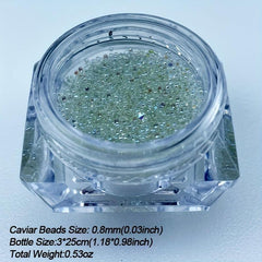 Colorful Mini Caviar Beads and Rhinestone Nail Art Kit