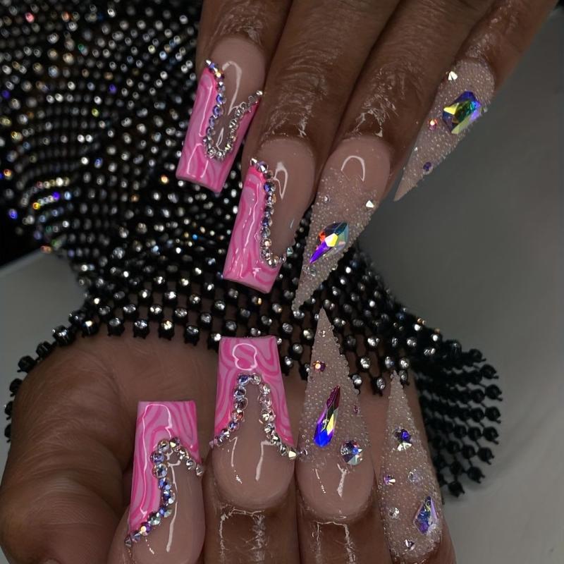 Colorful Mini Caviar Beads and Rhinestone Nail Art Kit