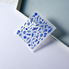 Klein Flower Nail Art Stickers 5D Embossed Nail Decals