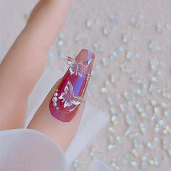100pcs Aurora Butterfly Nail Accessories 3D Charms Nail Decoration