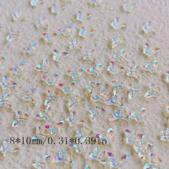 100pcs Aurora Butterfly Nail Accessories 3D Charms Nail Decoration
