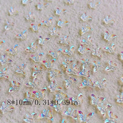 100pcs Aurora Butterfly Nail Accessories 3D Charms Nail Decoration