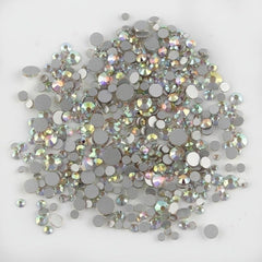 1000 Pcs Mixed Size Rhinestone Nail Art Decorations Crystal Flat Back Glass Mani