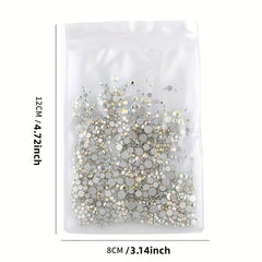 1000 Pcs Mixed Size Rhinestone Nail Art Decorations Crystal Flat Back Glass Mani
