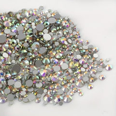 1000 Pcs Mixed Size Rhinestone Nail Art Decorations Crystal Flat Back Glass Mani
