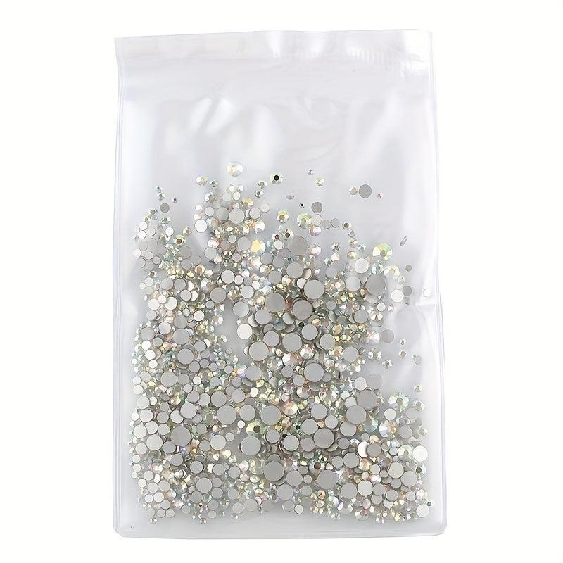 1000 Pcs Mixed Size Rhinestone Nail Art Decorations Crystal Flat Back Glass Mani