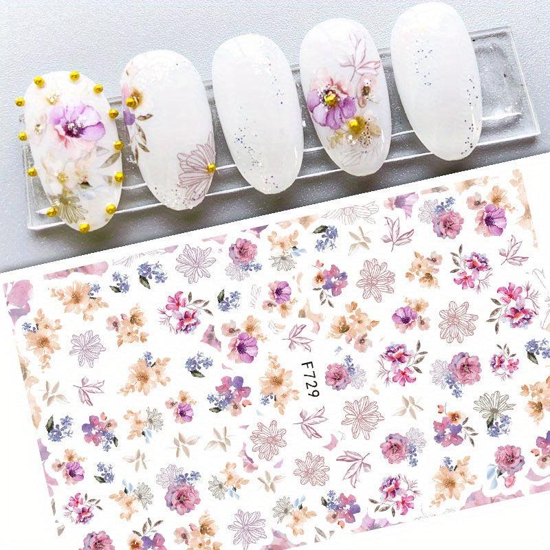 3D Flower Leaf Nail Art Stickers Self Adhesive Nail Art Decals