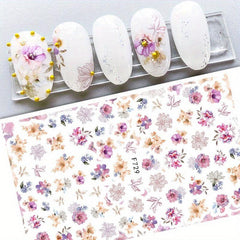 3D Flower Leaf Nail Art Stickers Self Adhesive Nail Art Decals