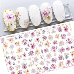 3D Flower Leaf Nail Art Stickers Self Adhesive Nail Art Decals