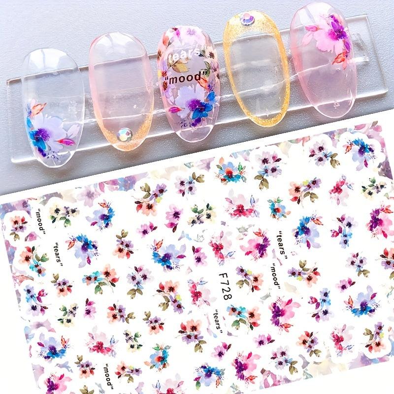 3D Flower Leaf Nail Art Stickers Self Adhesive Nail Art Decals