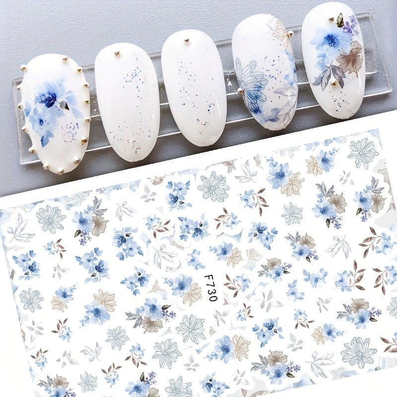 3D Flower Leaf Nail Art Stickers Self Adhesive Nail Art Decals