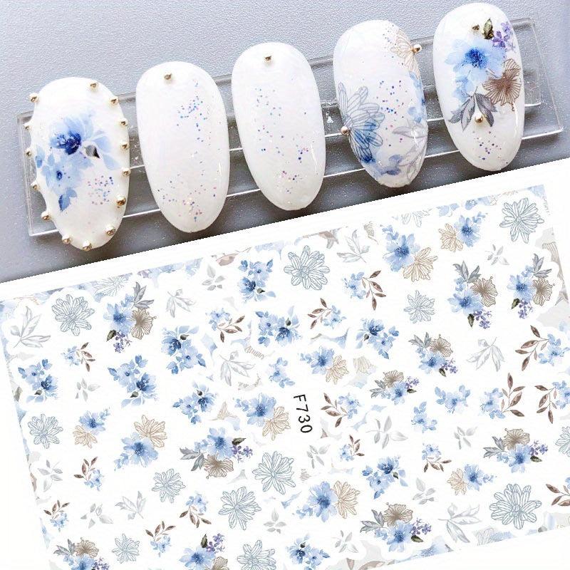 3D Flower Leaf Nail Art Stickers Self Adhesive Nail Art Decals