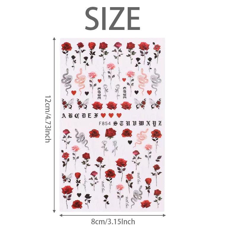 Butterfly & Rose Flower Nail Stickers for DIY Nail Art