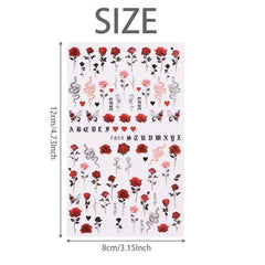 Butterfly & Rose Flower Nail Stickers for DIY Nail Art
