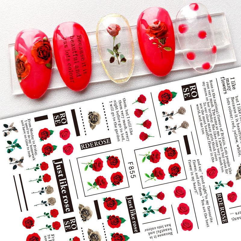Butterfly & Rose Flower Nail Stickers for DIY Nail Art