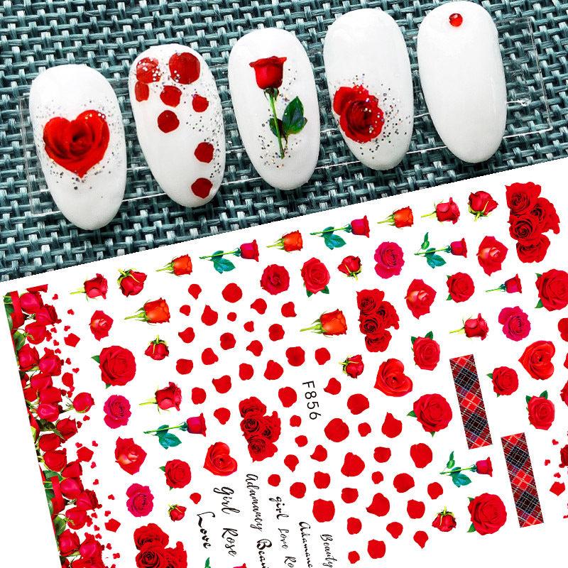 Butterfly & Rose Flower Nail Stickers for DIY Nail Art