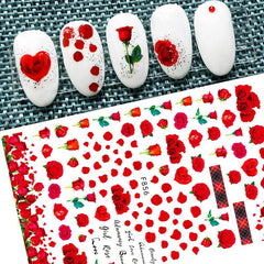 Butterfly & Rose Flower Nail Stickers for DIY Nail Art