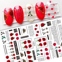 Butterfly & Rose Flower Nail Stickers for DIY Nail Art