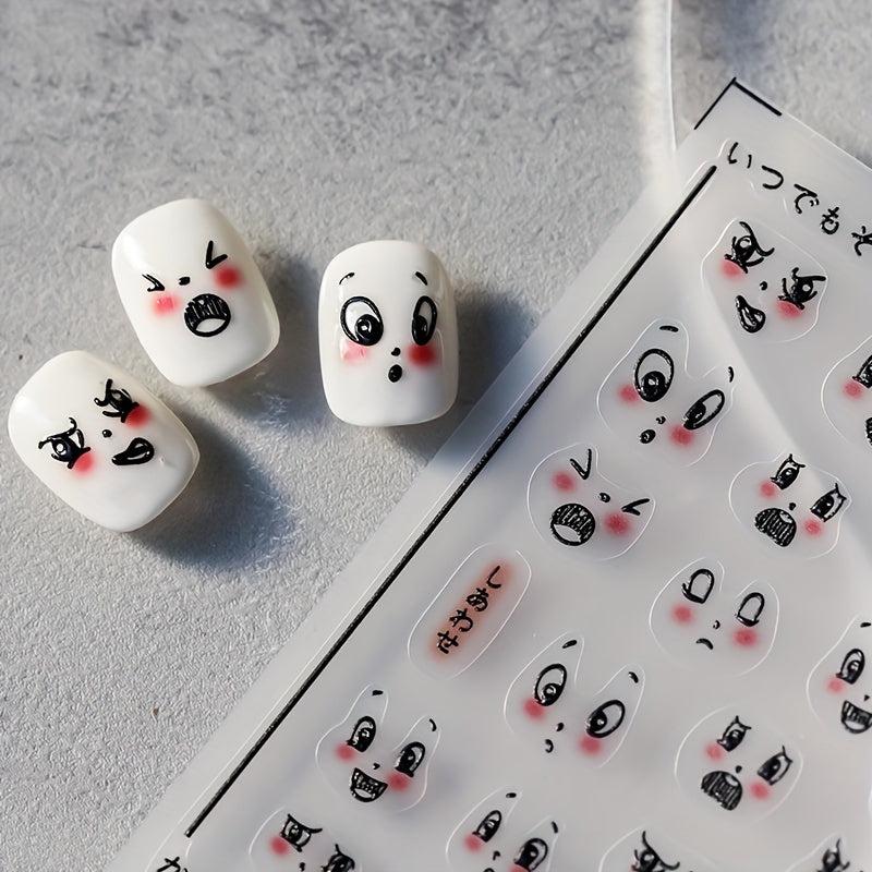 5D Engraved Nail Sticker Manicure Expression Embossed