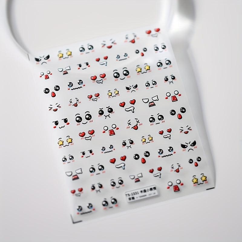 5D Engraved Nail Sticker Manicure Expression Embossed