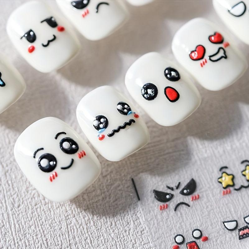 5D Engraved Nail Sticker Manicure Expression Embossed