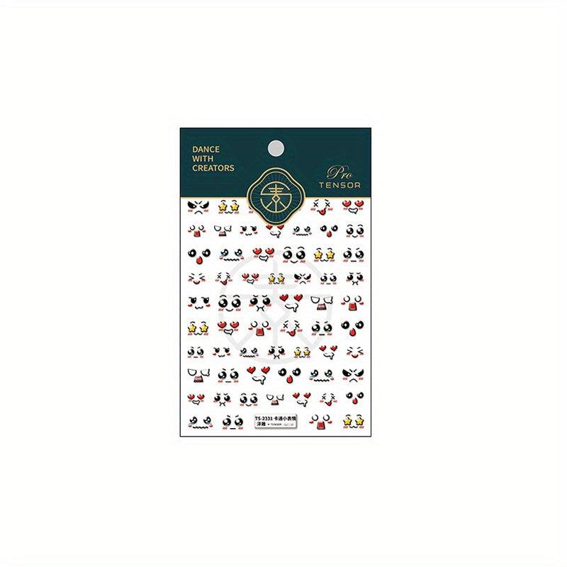 5D Engraved Nail Sticker Manicure Expression Embossed