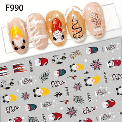 Christmas Nail Art Stickers Santa Claus Snowflake Elk