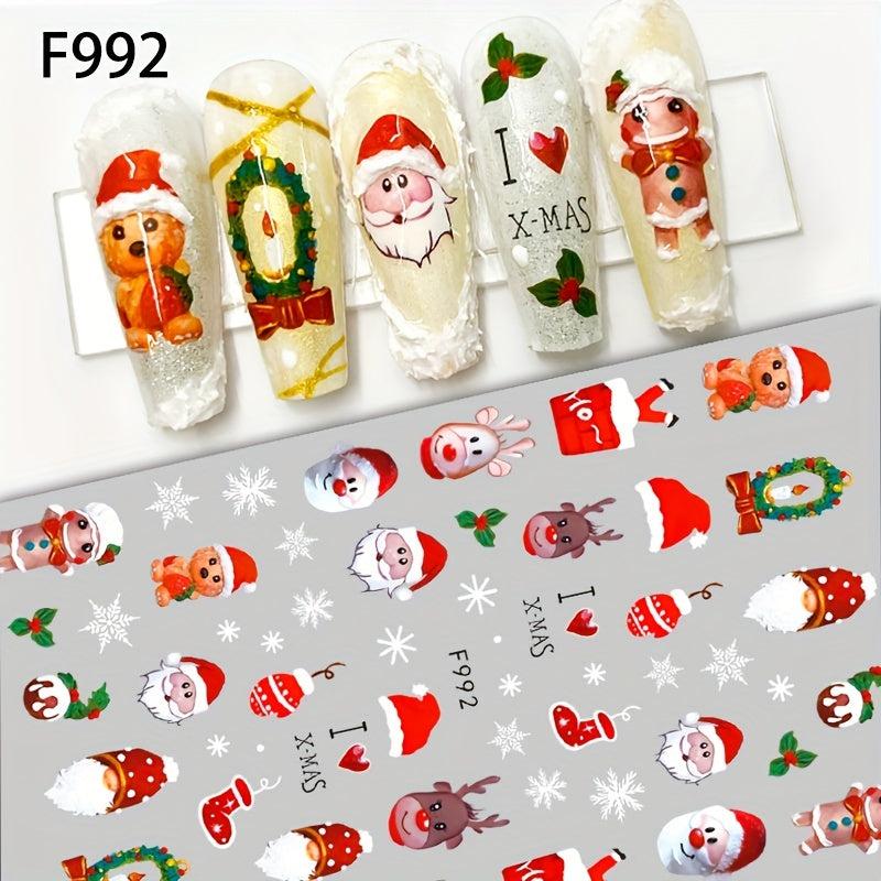 Christmas Nail Art Stickers Santa Claus Snowflake Elk