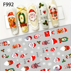 Christmas Nail Art Stickers Santa Claus Snowflake Elk