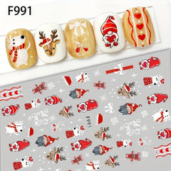 Christmas Nail Art Stickers Santa Claus Snowflake Elk