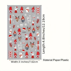 Christmas Nail Art Stickers Santa Claus Snowflake Elk