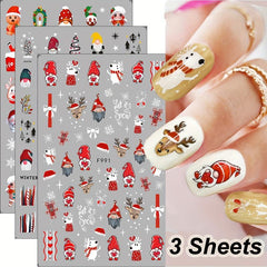 Christmas Nail Art Stickers Santa Claus Snowflake Elk
