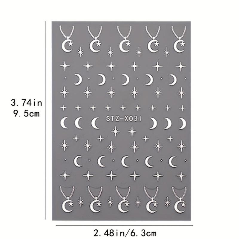 5pcs Wing Lock Heart Nail Art Stickers - DIY or Salon