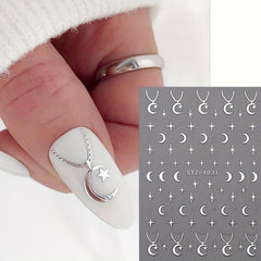 5pcs Wing Lock Heart Nail Art Stickers - DIY or Salon