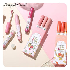 3-Piece Matte Velvet Lip Gloss Set - Fruit Flavor Long Lasting Waterproof