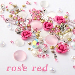 3D Nail Rhinestones Rose DIY Gems Mix Crystal Art Decorations