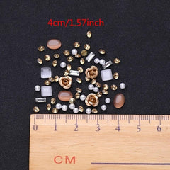 3D Nail Rhinestones Rose DIY Gems Mix Crystal Art Decorations