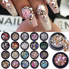 3D Nail Rhinestones Rose DIY Gems Mix Crystal Art Decorations