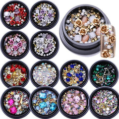 3D Nail Rhinestones Rose DIY Gems Mix Crystal Art Decorations