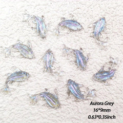 100Pcs Mini Resin Goldfish Nail Charms Y2K Flatback Nail Accessories