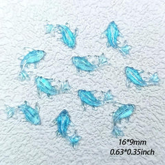 100Pcs Mini Resin Goldfish Nail Charms Y2K Flatback Nail Accessories