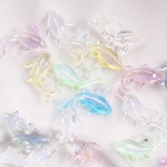 100Pcs Mini Resin Goldfish Nail Charms Y2K Flatback Nail Accessories