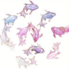 100Pcs Mini Resin Goldfish Nail Charms Y2K Flatback Nail Accessories