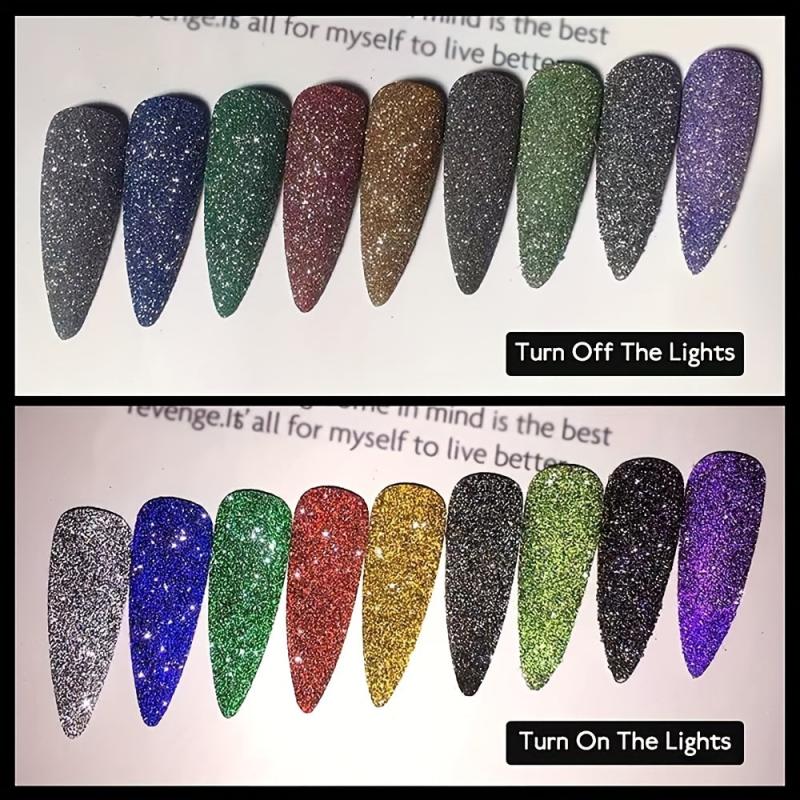 Diamond Nail Powder Laser Silver Glitter Dust Holographic Bright Party Nightclub