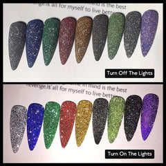 Diamond Nail Powder Laser Silver Glitter Dust Holographic Bright Party Nightclub