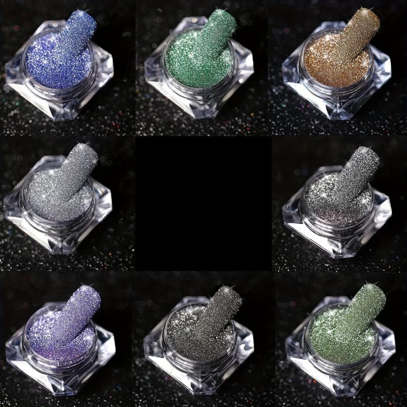 Diamond Nail Powder Laser Silver Glitter Dust Holographic Bright Party Nightclub