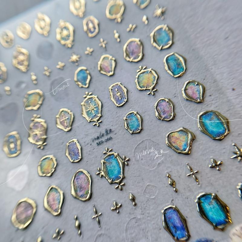 5D Holographic Nail Art Stickers Self Adhesive Transfer Decals