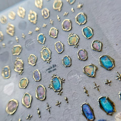 5D Holographic Nail Art Stickers Self Adhesive Transfer Decals